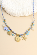 Collier Coquillage bleu