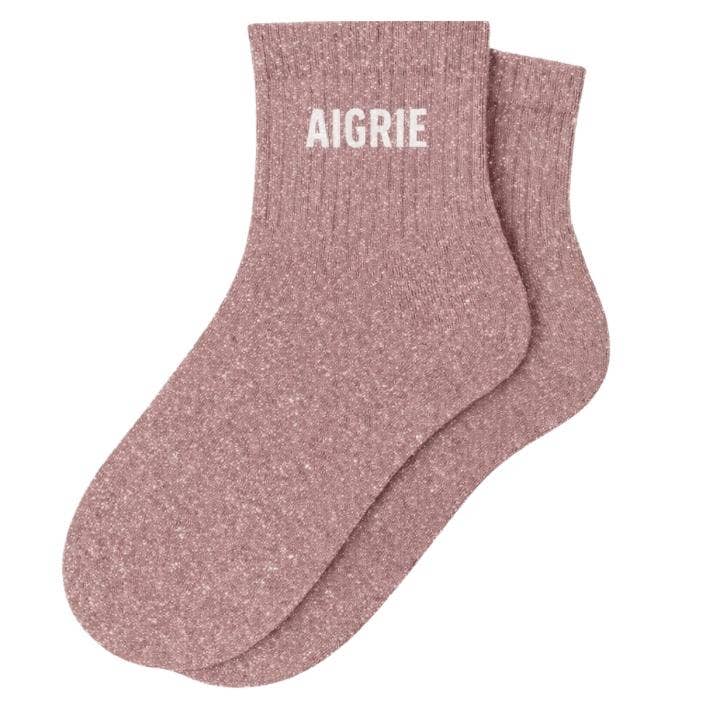 Chaussettes Courtes à Paillettes "Aigrie" Rose Gold