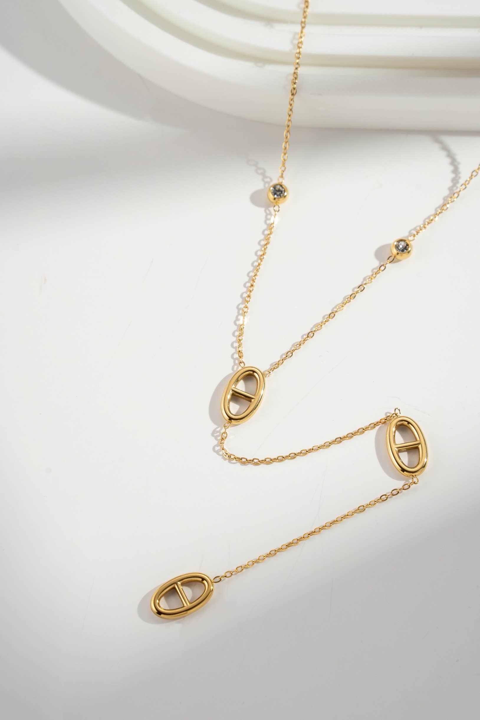 Collier doré maille marine