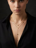 Collier fleurs doré multi‑rangs