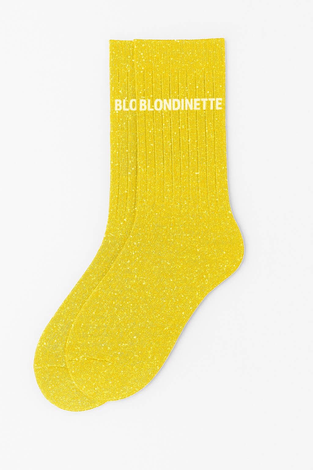 Chaussettes à Paillettes à Message "Blondinette" Jaune