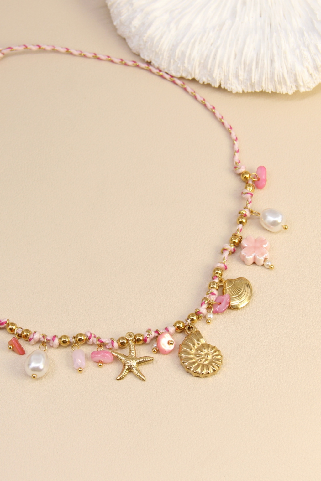 Collier Coquillage Rose