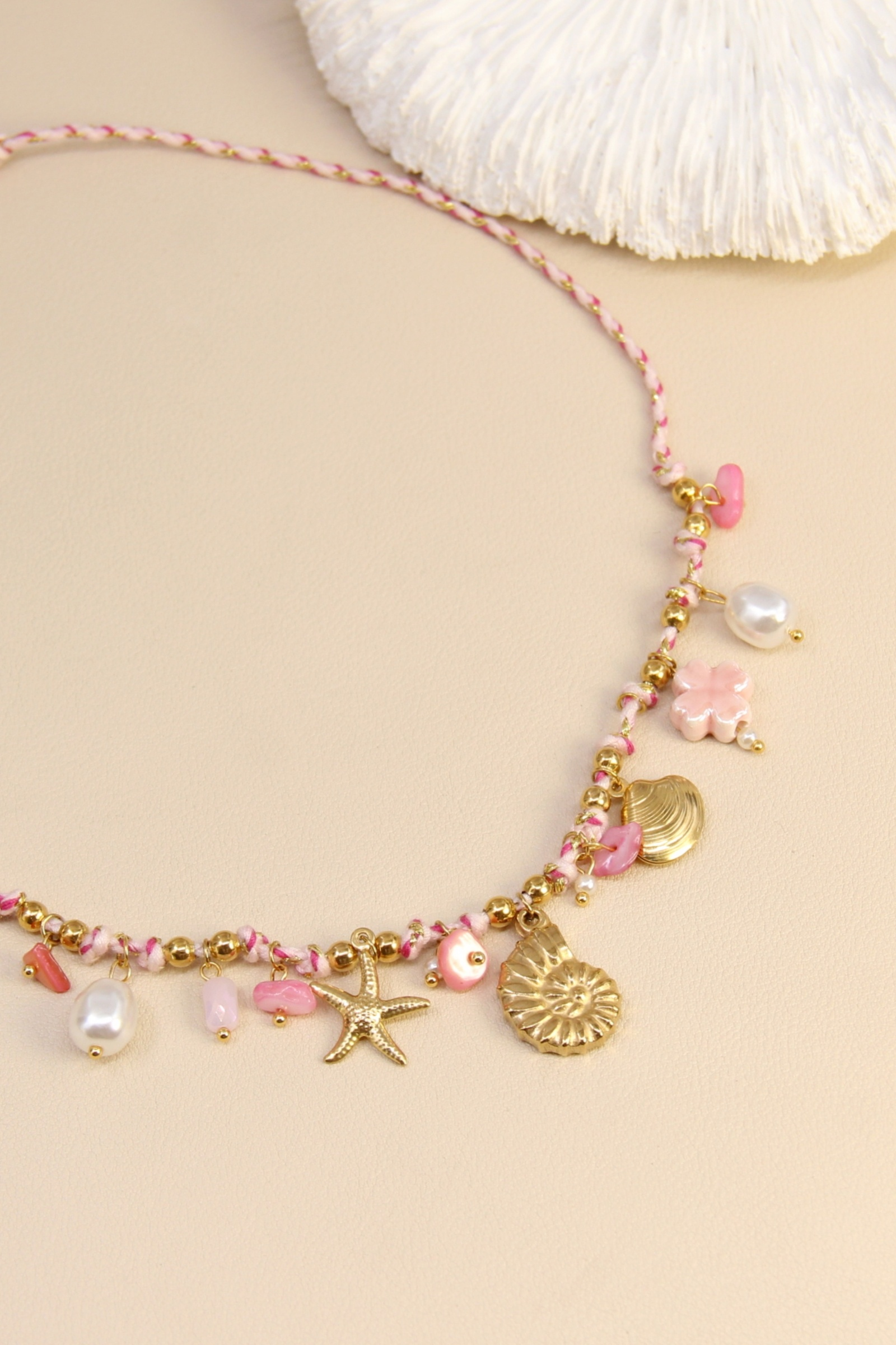 Collier Coquillage Rose