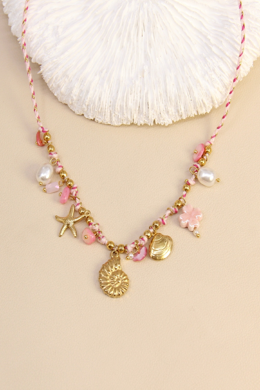 Collier Coquillage Rose