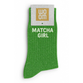 Chaussettes à paillettes "matcha girl" verte