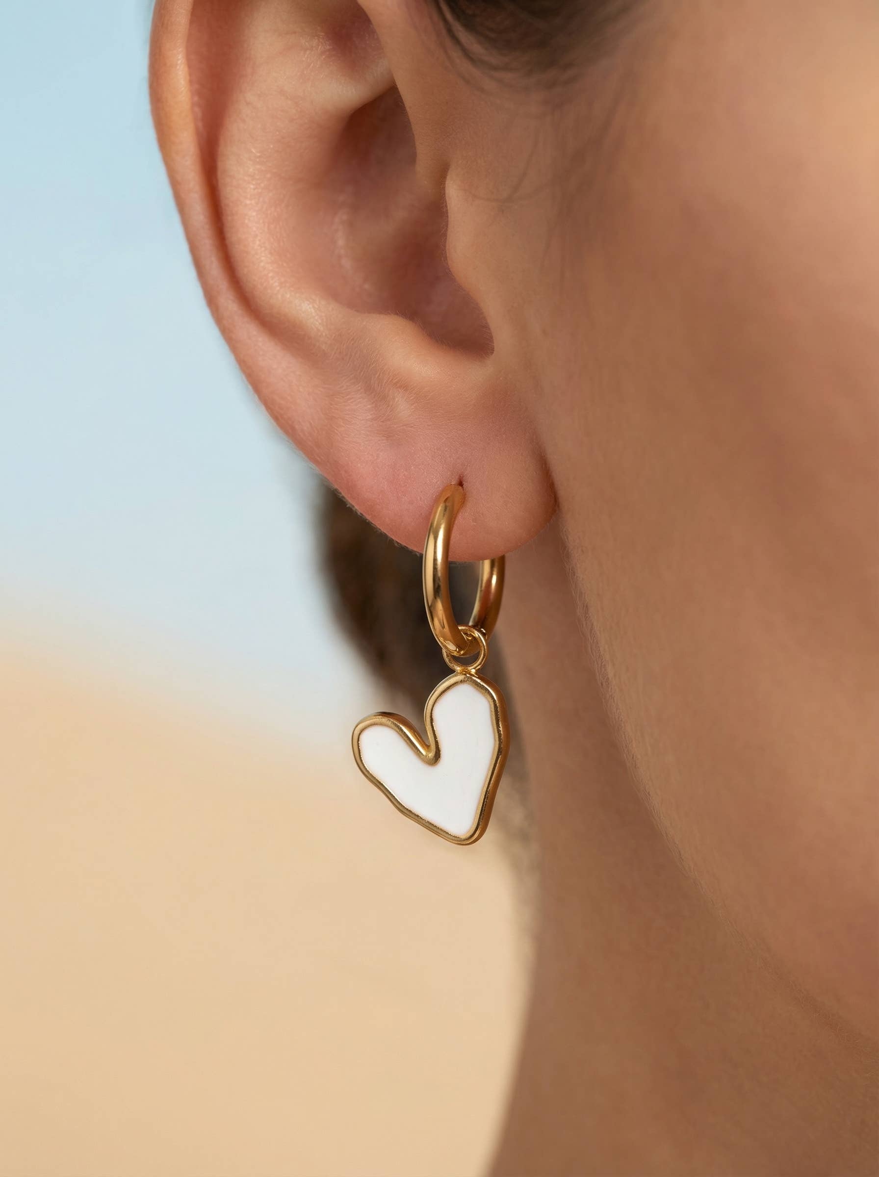 Boucles d'oreilles cœur Blanc