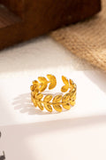 Bague feuilles doré ajustable