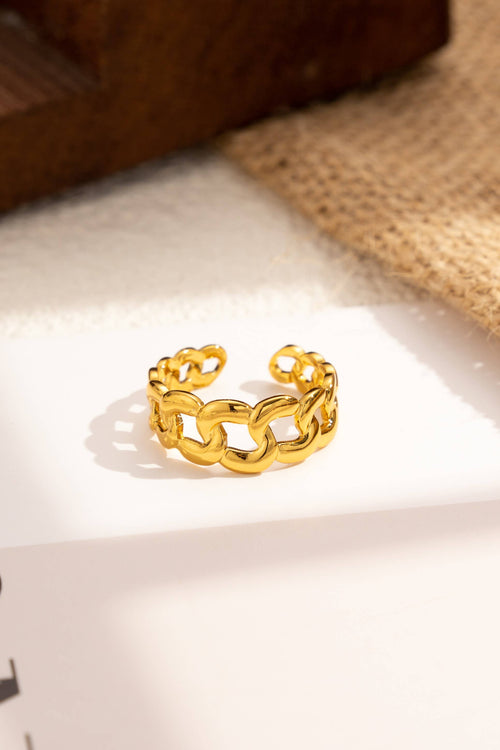 Bague chaîne maillons doré