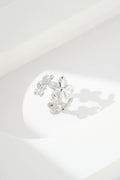 Bague fleur ajustable argenté