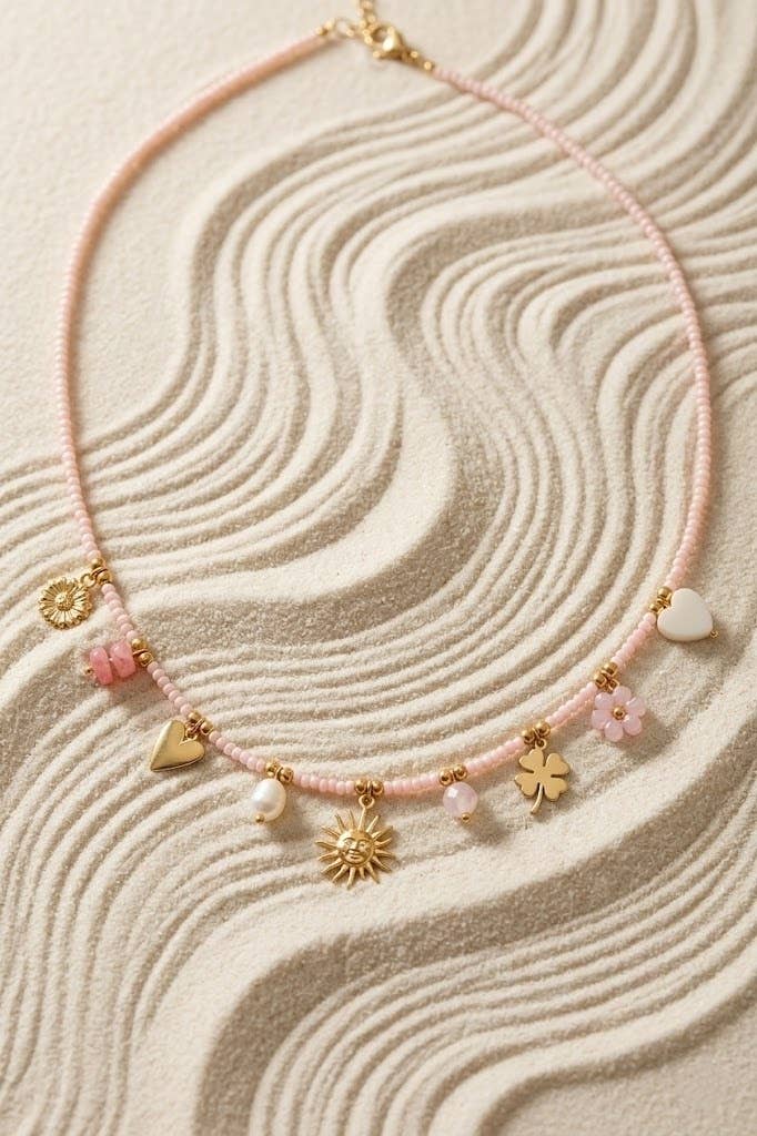 Collier Perles Charms Soleil