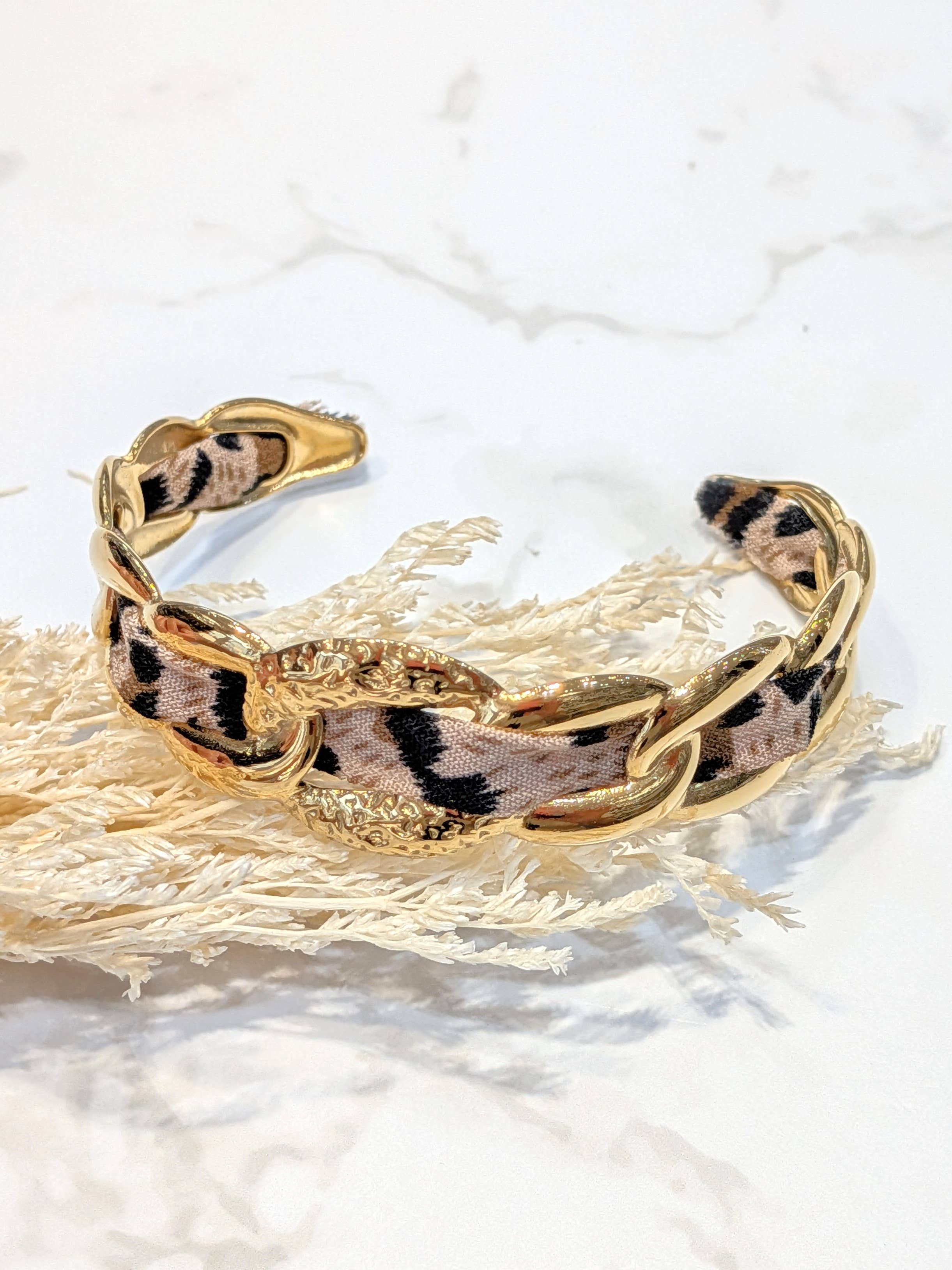 Bracelet jonc léopard