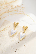 Boucle d’oreille cœur irisé élégant, double motif lumineux