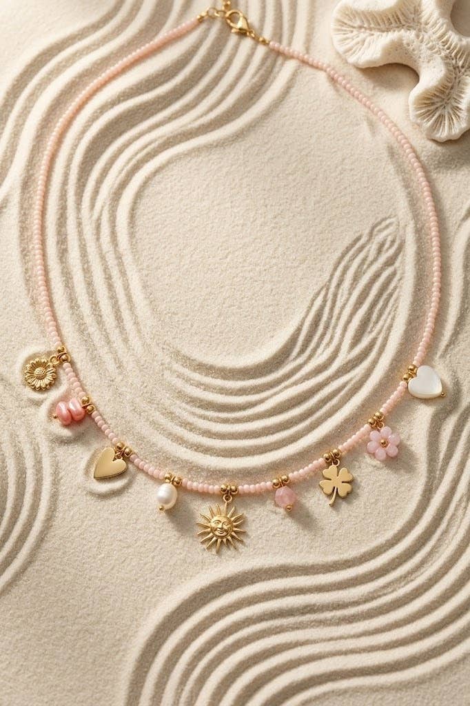 Collier Perles Charms Soleil