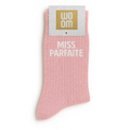 Chaussettes à paillettes "miss parfaite" rose