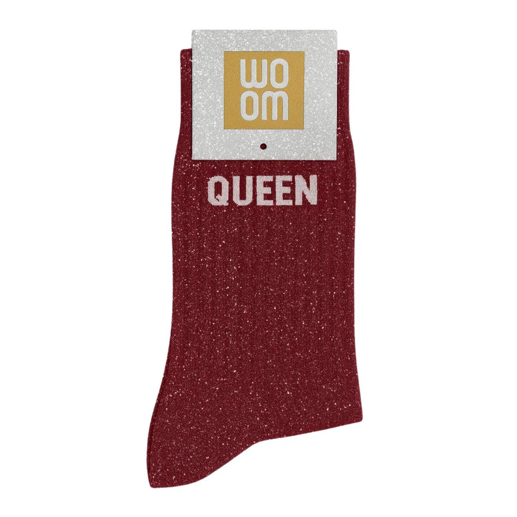 Chaussettes à Paillettes à Message "Queen" Cherry Pop