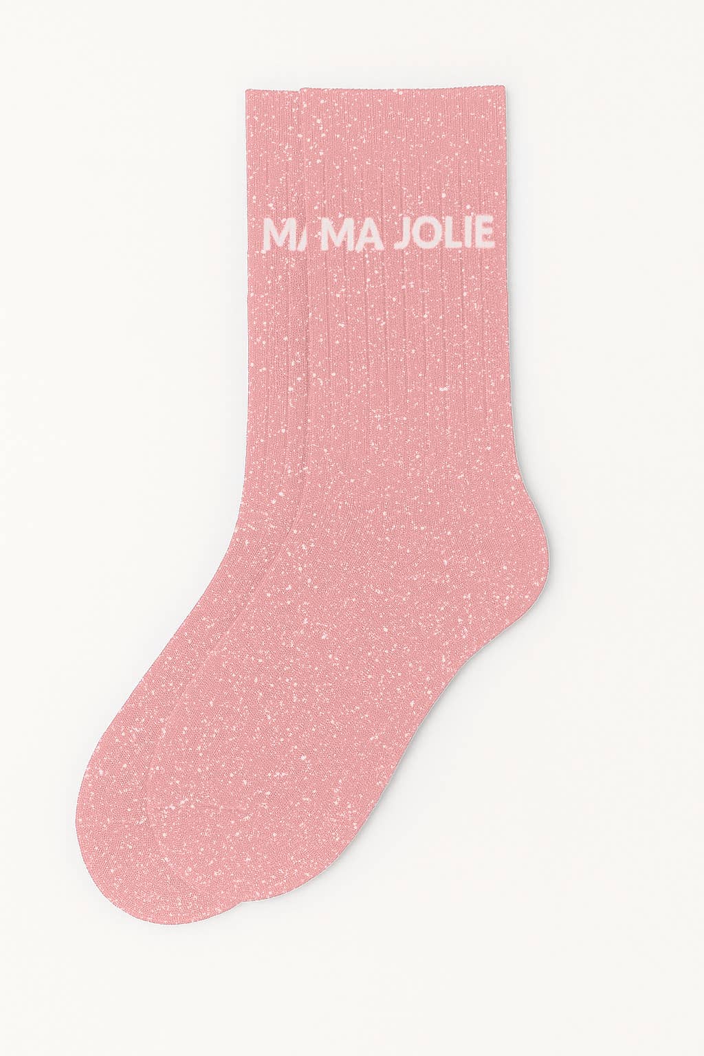 Chaussettes à Paillettes à Message "Ma Jolie" Rose