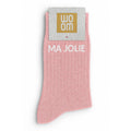 Chaussettes à Paillettes à Message "Ma Jolie" Rose