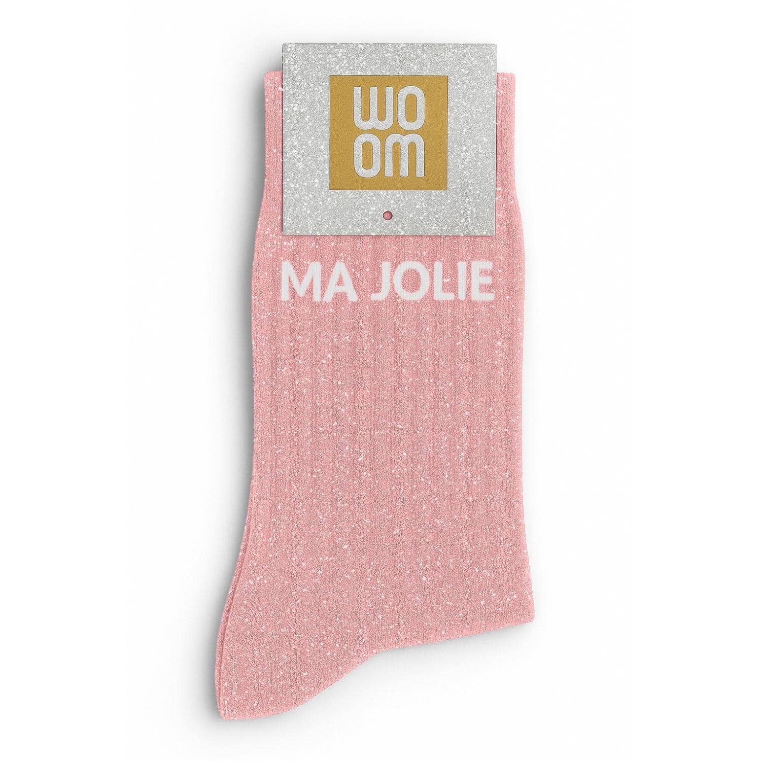 Chaussettes à Paillettes à Message "Ma Jolie" Rose