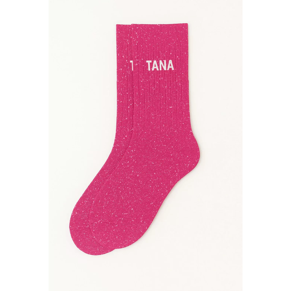 Chaussettes à paillettes "tana" fuschia