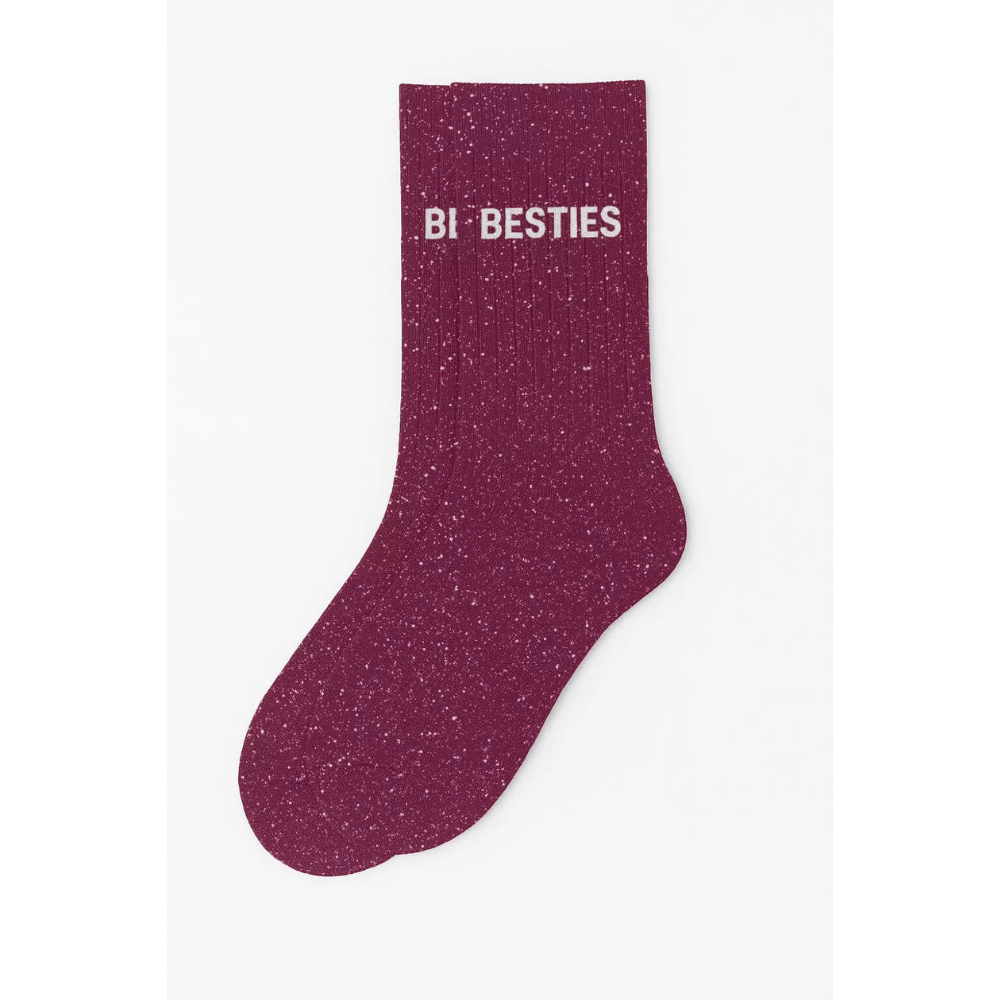 Chaussettes à Paillettes "Besties" Violet