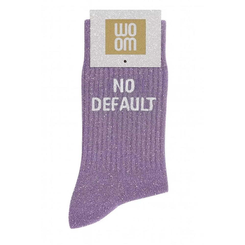 Chaussettes à paillettes "no default" mauve