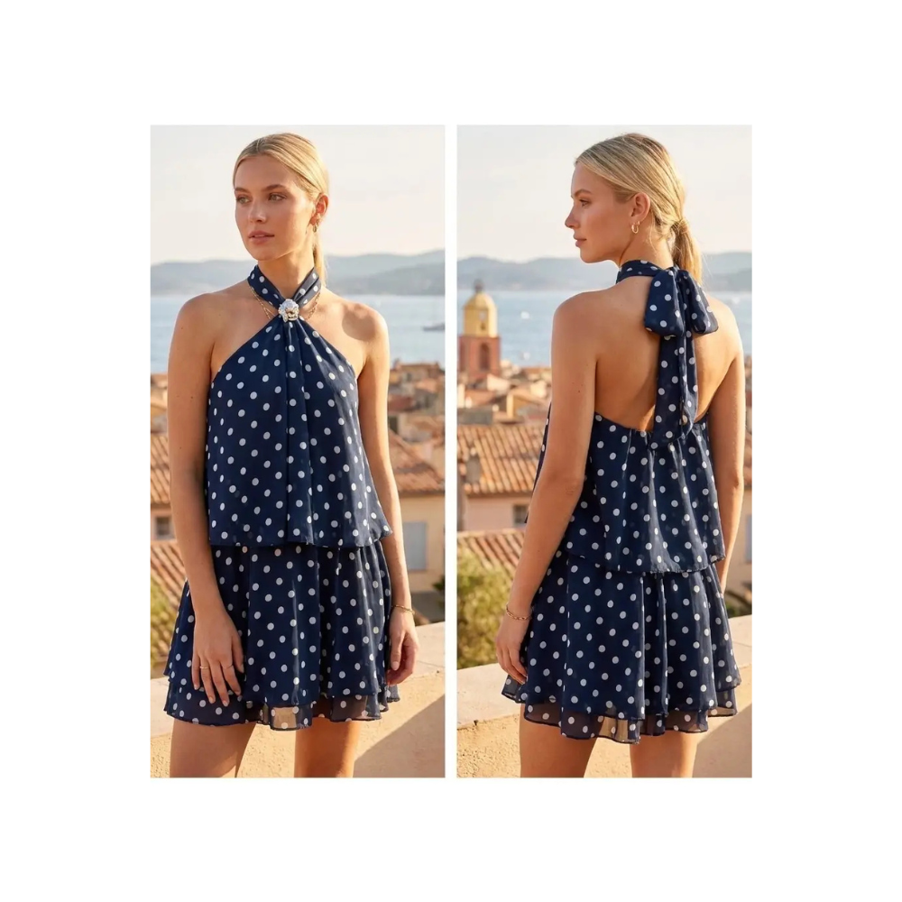 Combishort à pois marine 🌸