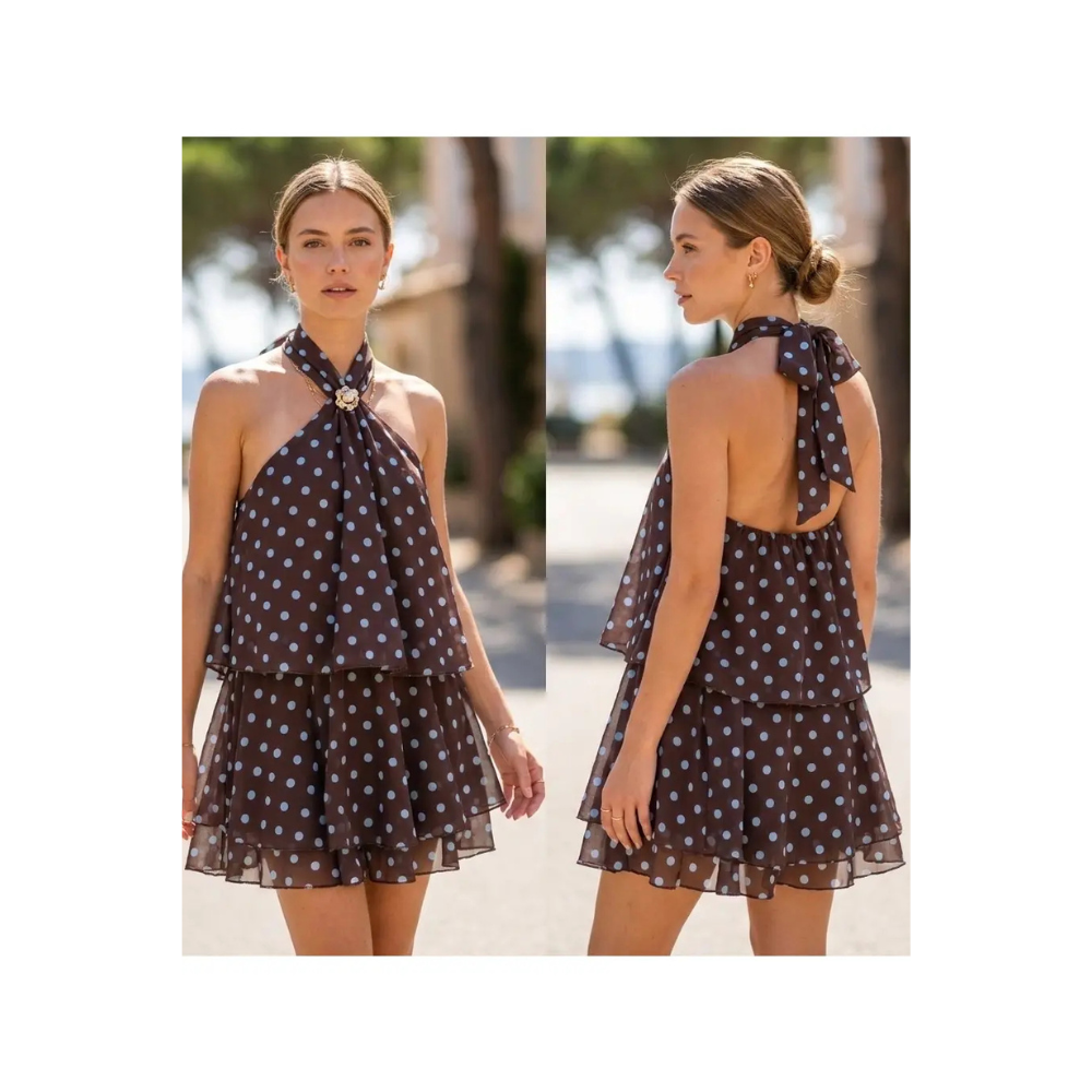 Combishort à pois marron 🌸