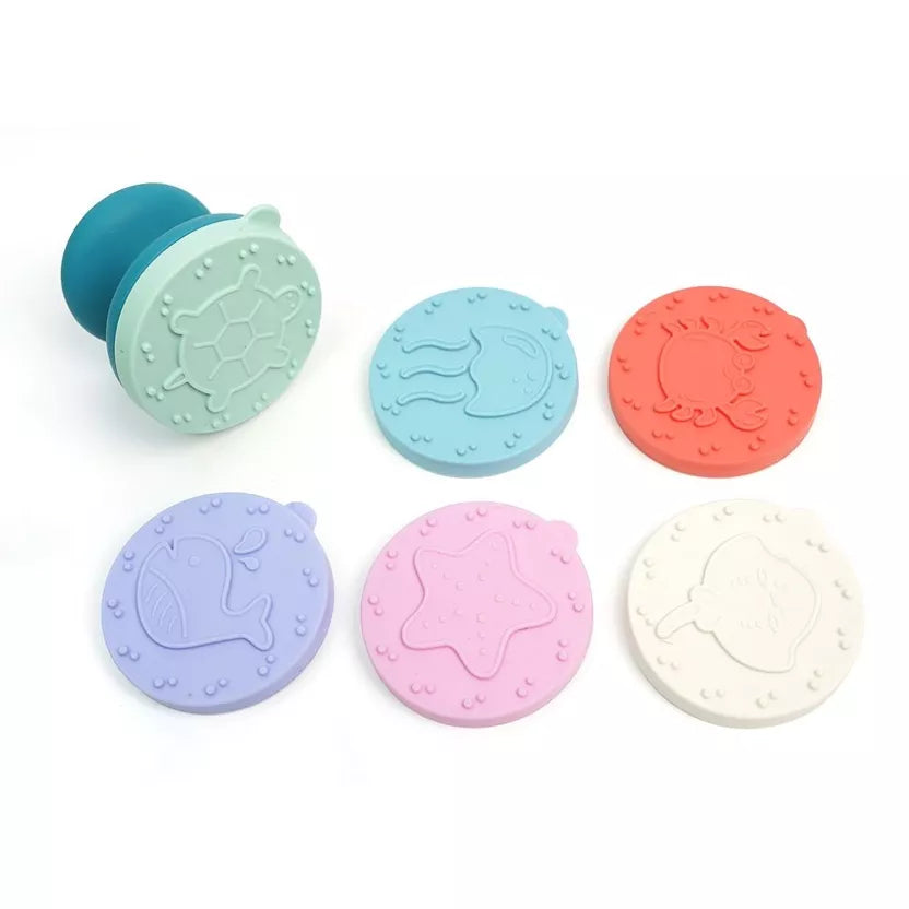 Jouet créatif - les tampons de la mer en silicone multicolore