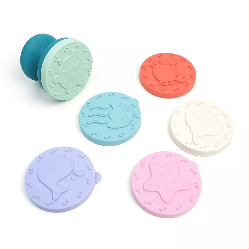 Jouet créatif - les tampons de la mer en silicone multicolore