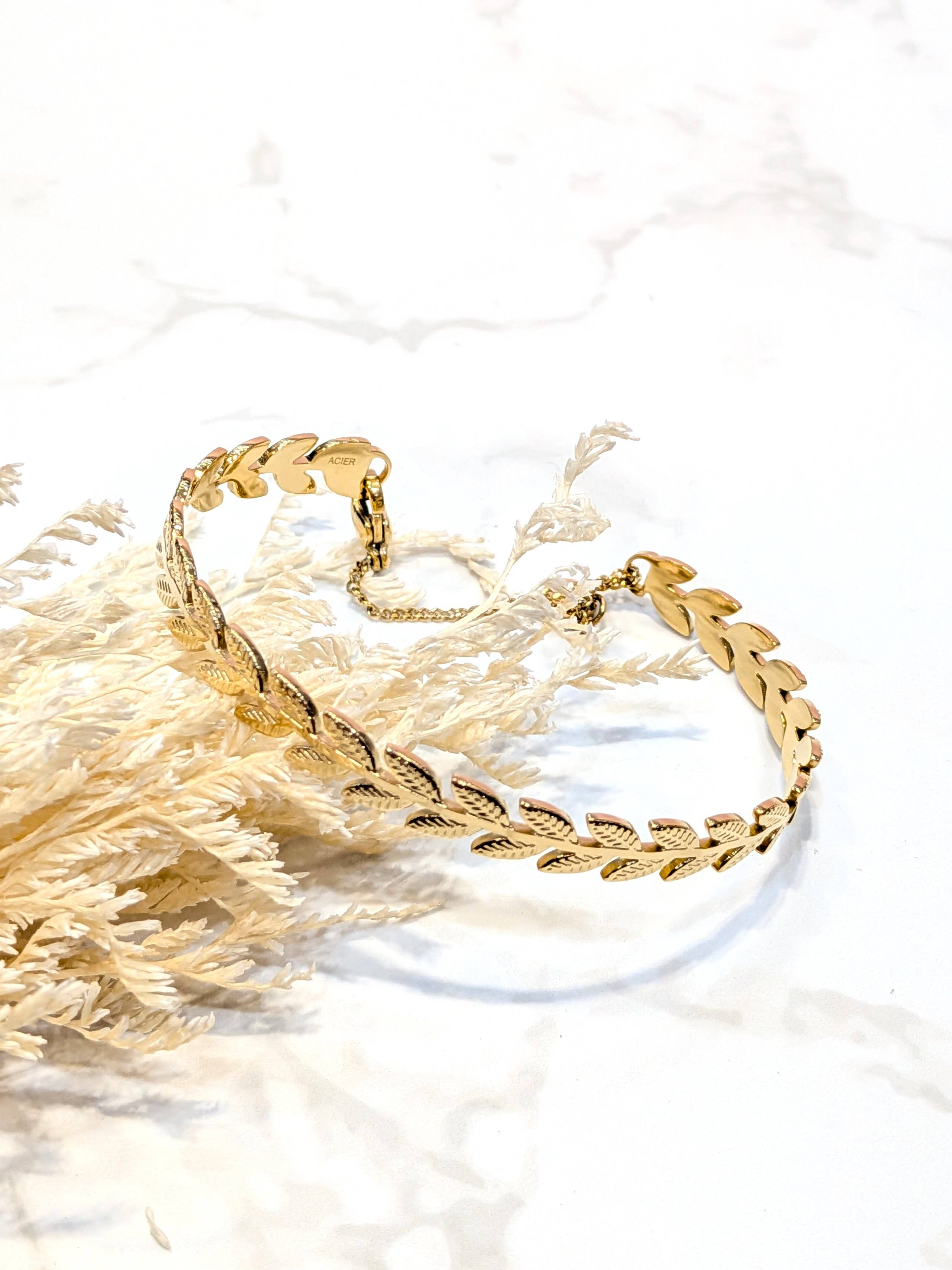 Bracelet jonc epis doré
