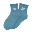 Chaussettes Enfant à Paillettes "Petit Coeur" Turquoise