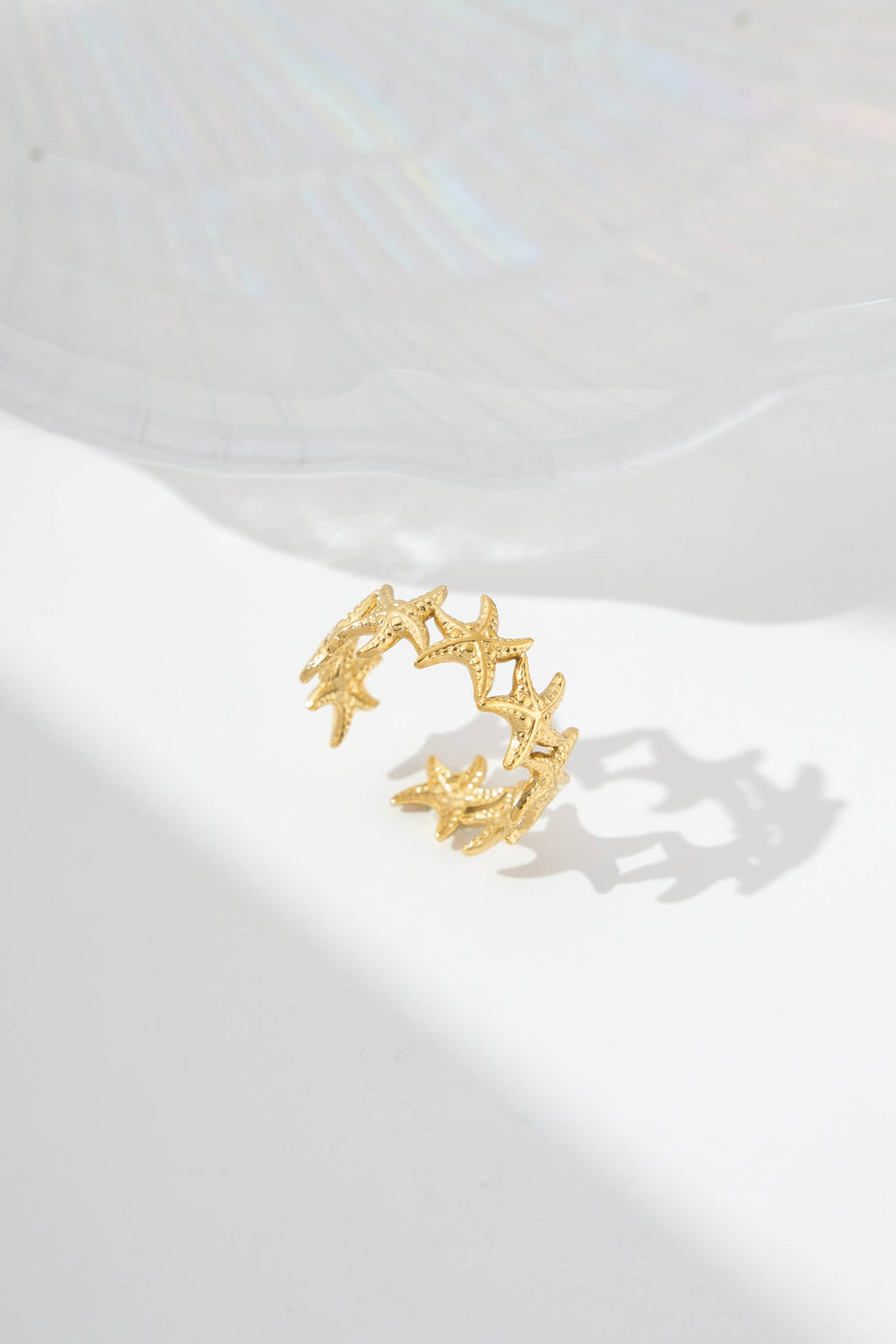 Bague étoile de mer ajustable doré