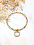 Bracelet jonc à breloque strass