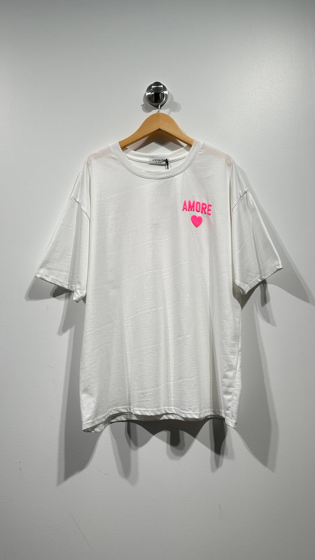 T-shirt "AMORE" graphic print: Blanc / TU