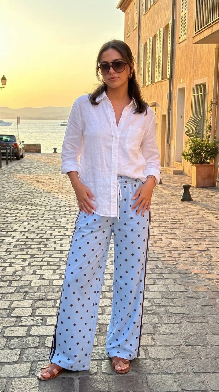Pantalon imprimé pois: Noir / TU