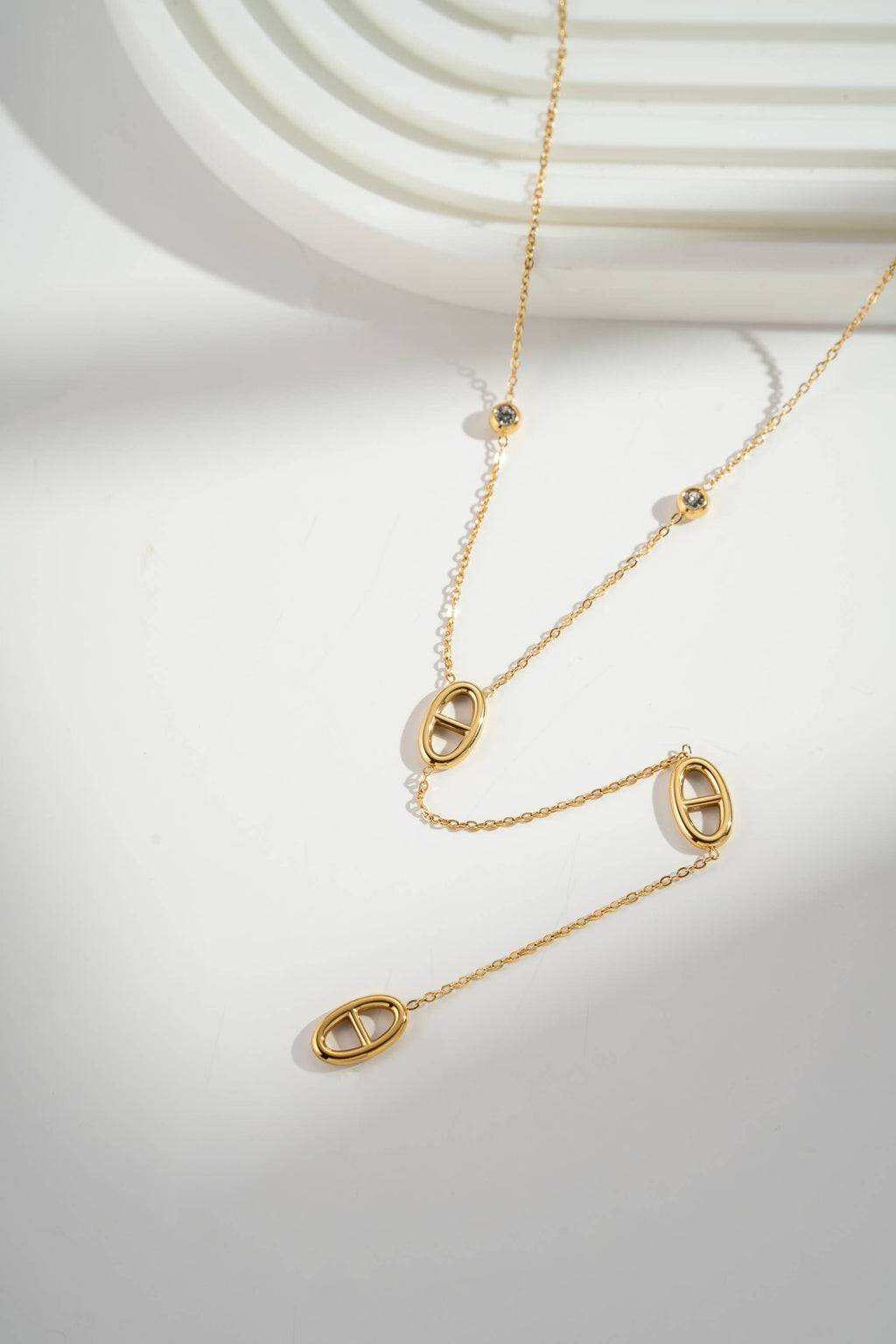 Collier doré maille marine