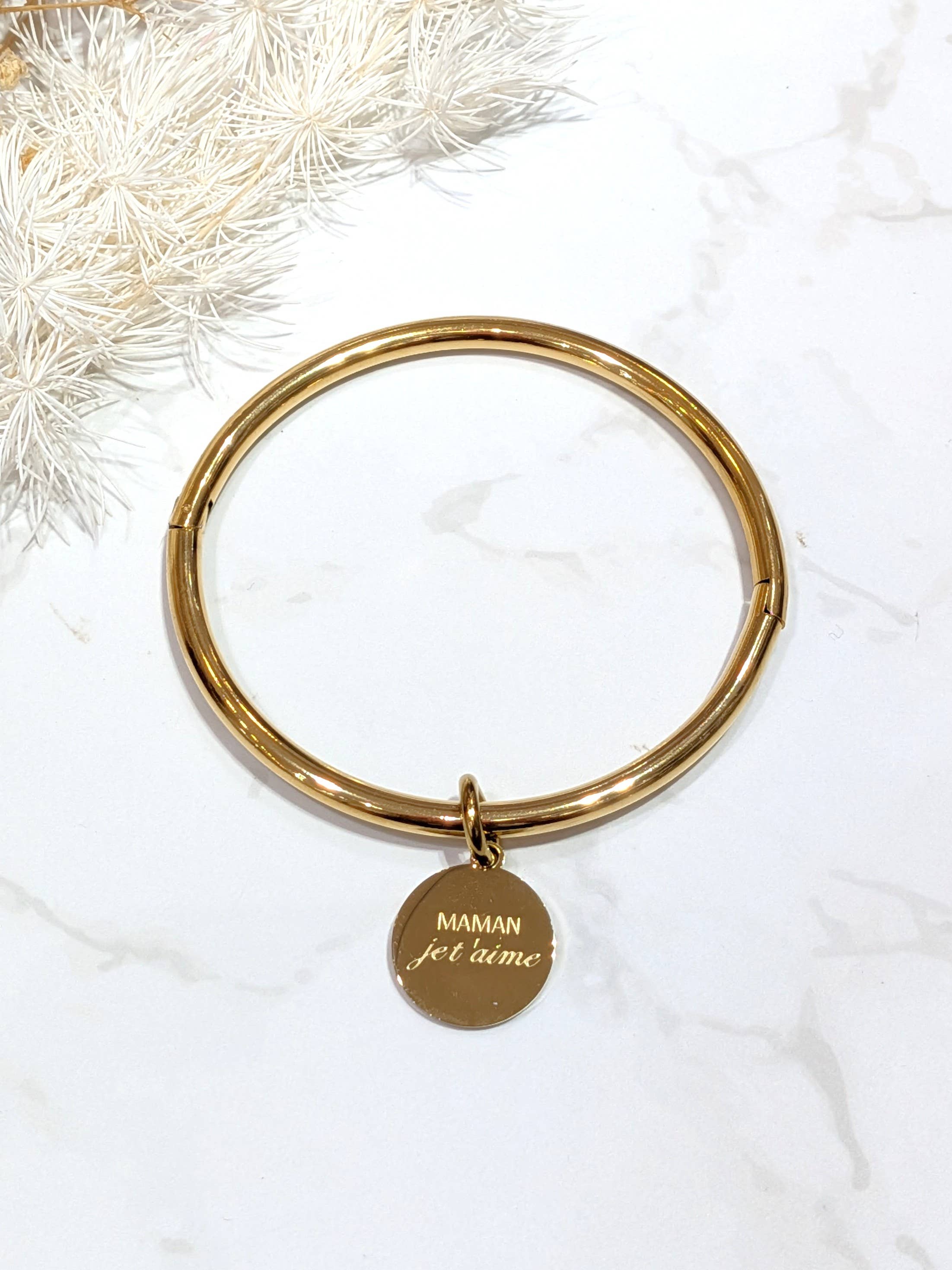 Bracelet jonc « maman je t’aime »