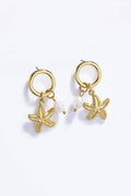 Boucles d'oreille fleurs et perles doré