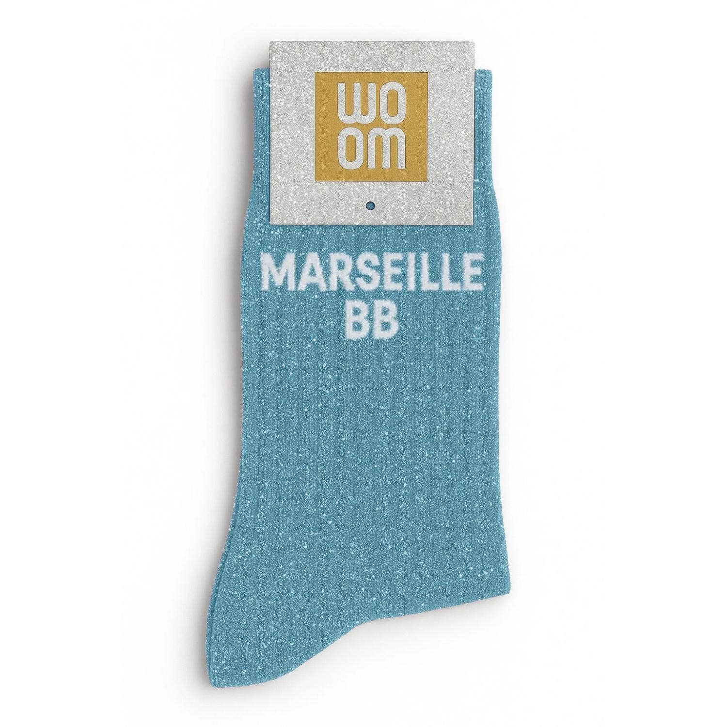Chaussettes à Paillettes  "Marseille BB" Turquoise
